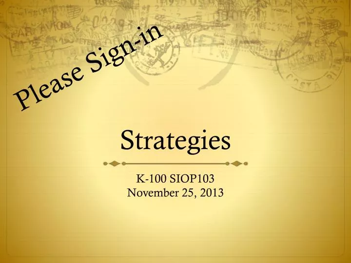 strategies