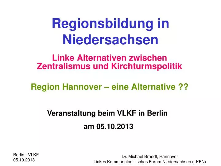 regionsbildung in niedersachsen