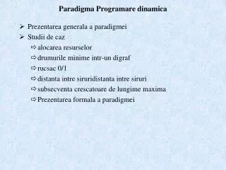 paradigma programare dinamica