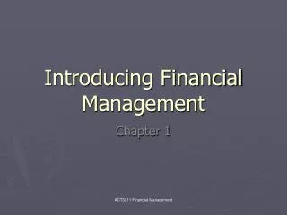 Introducing Financial Management