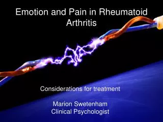Emotion and Pain in Rheumatoid Arthritis