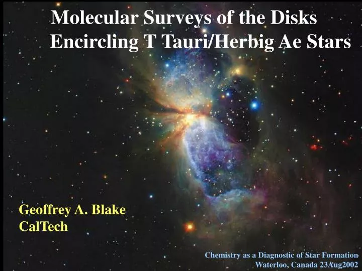 molecular surveys of the disks encircling t tauri herbig ae stars