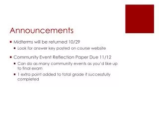 Announcements