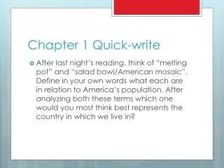 Chapter 1 Quick-write