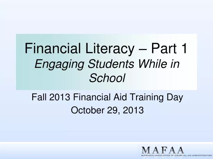 financial literacy part 1 engaging students while in school