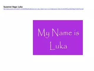 Suzanne Vega: Luka