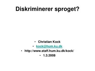 diskriminerer sproget