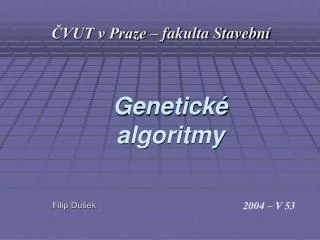genetick algoritmy