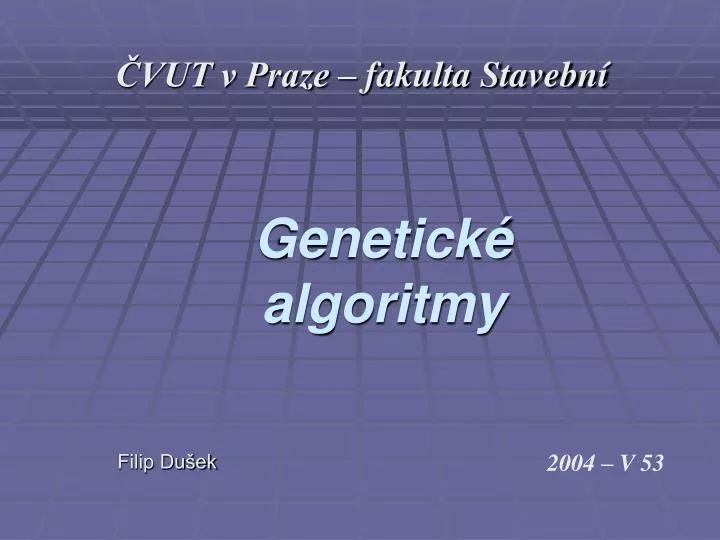 genetick algoritmy