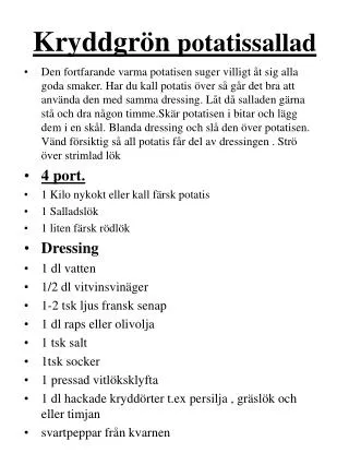 kryddgr n potatissallad
