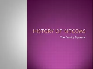 History of sitcoms