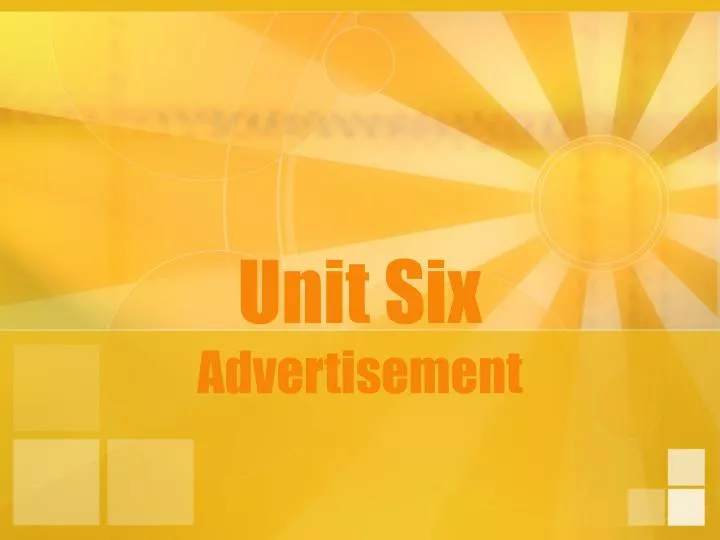 unit six advertisement