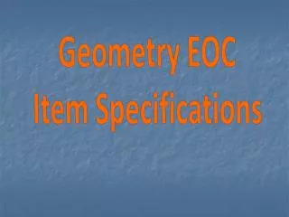 Geometry EOC Item Specifications