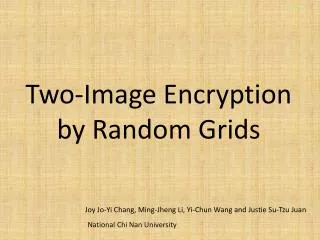 two image encryption by random grids