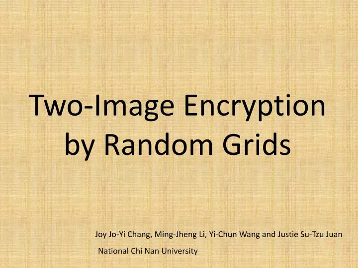 two image encryption by random grids