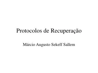 protocolos de recupera o