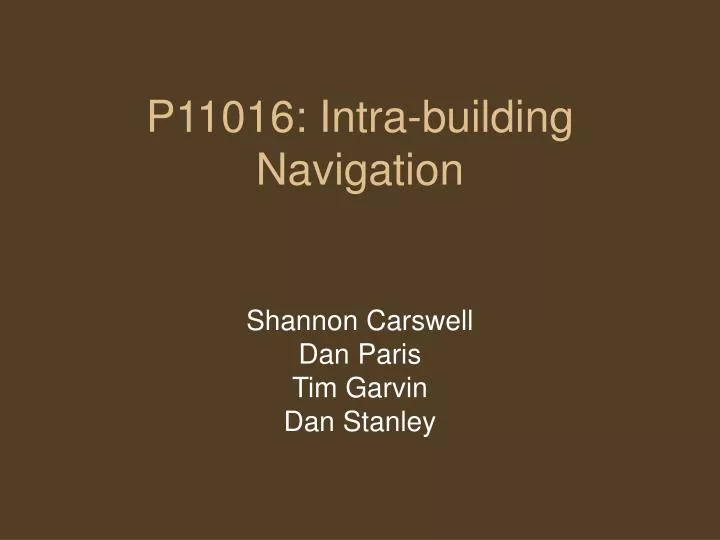 p11016 intra building navigation