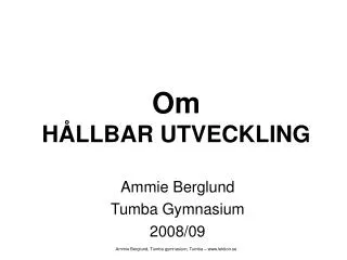 om h llbar utveckling
