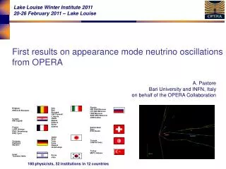 First results on appearance mode neutrino oscillations from OPERA