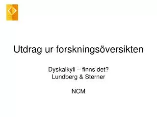 utdrag ur forsknings versikten
