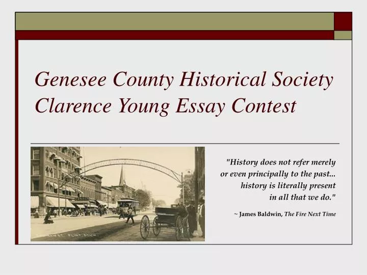 genesee county historical society clarence young essay contest