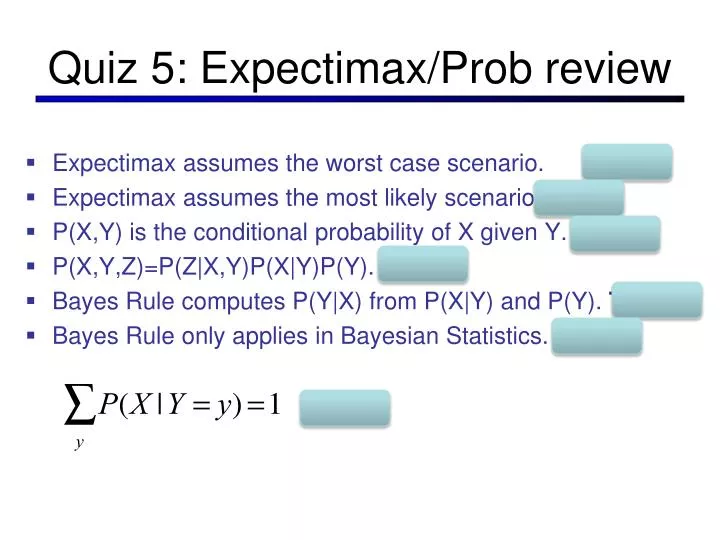 quiz 5 expectimax prob review