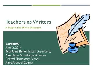 Teachers as Writers