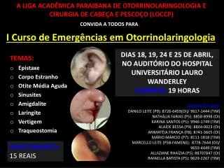 a liga acad mica paraibana de otorrinolaringologia e cirurgia de cabe a e pesco o loccp