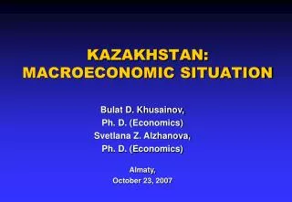 kazakhstan macroeconomic situation