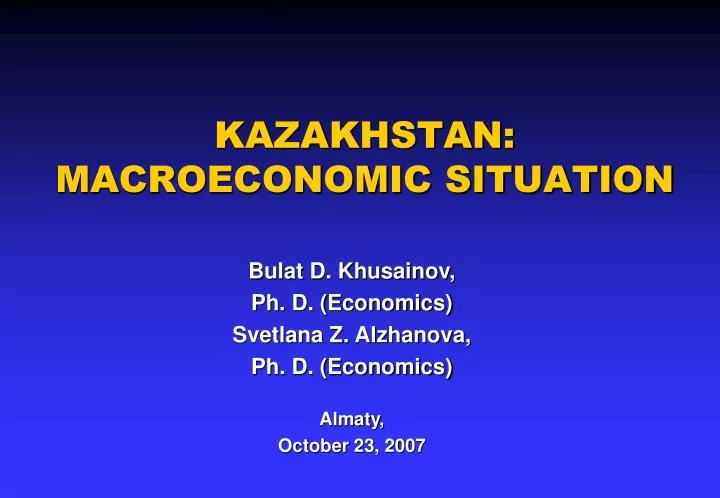 kazakhstan macroeconomic situation