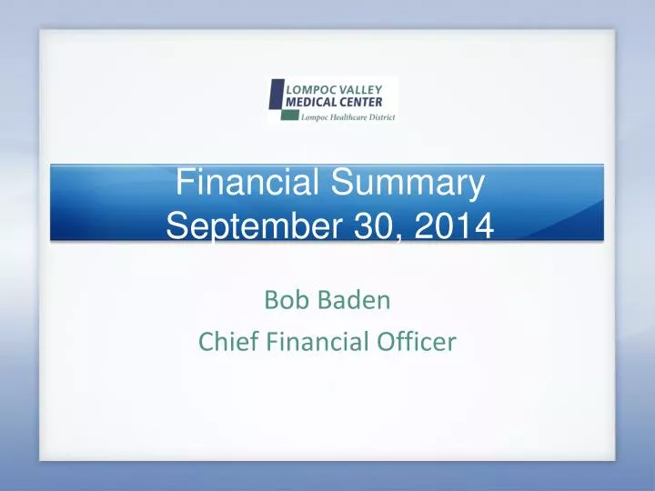 financial summary september 30 2014
