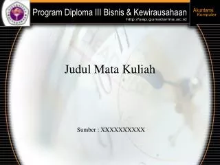judul mata kuliah