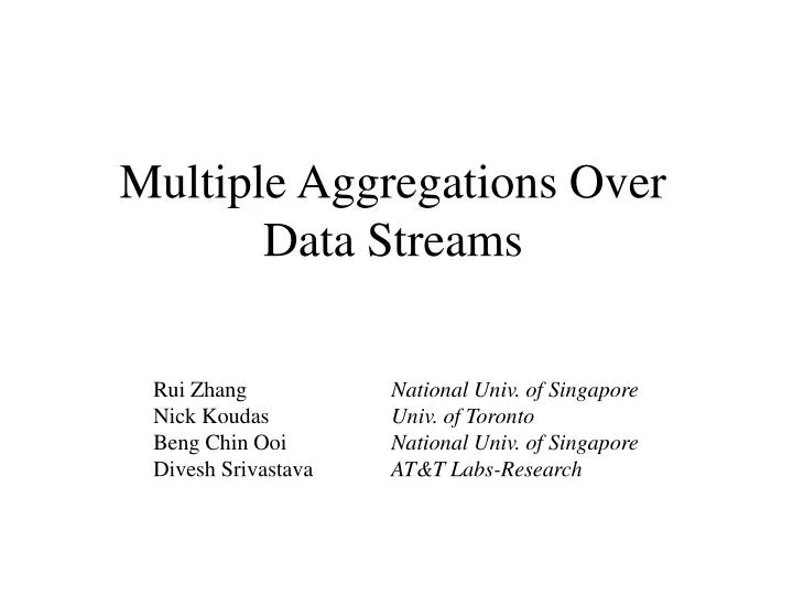 multiple aggregations over data streams
