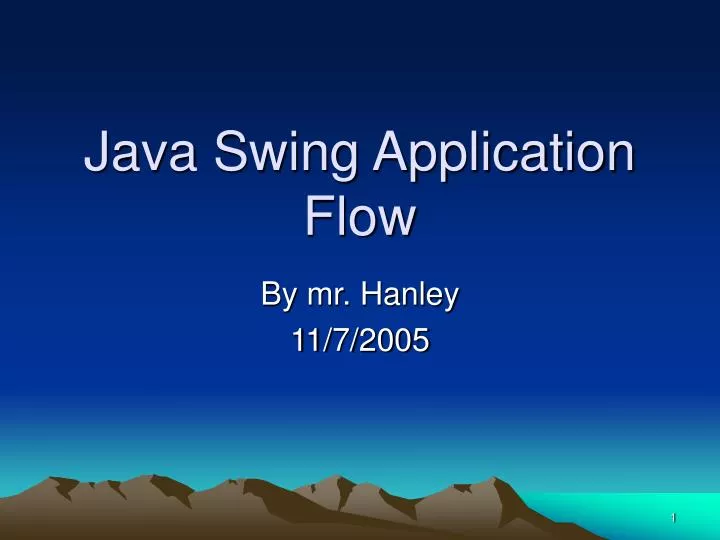 java swing application flow