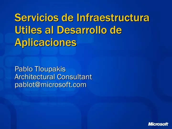 servicios de infraestructura utiles al desarrollo de aplicaciones