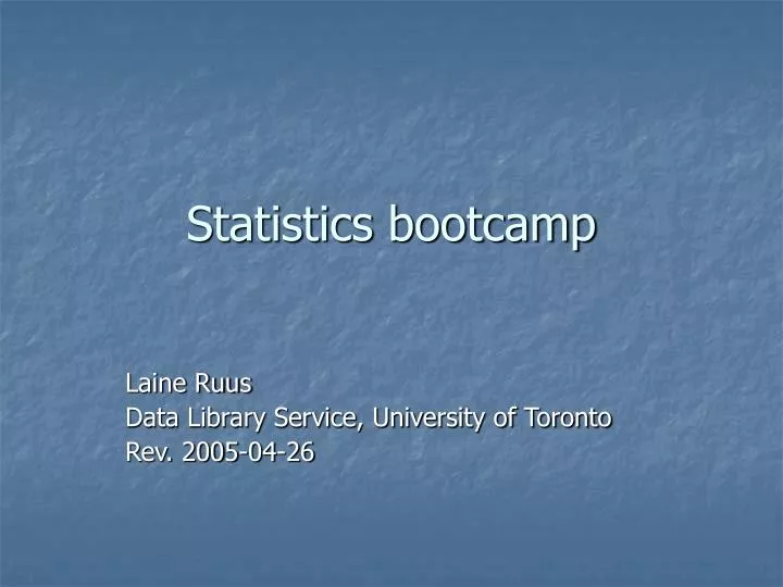 statistics bootcamp