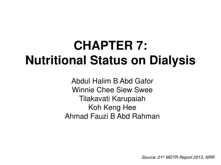 chapter 7 nutritional status on dialysis