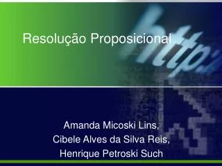 resolu o proposicional