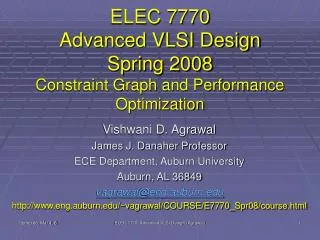 ELEC 7770 Advanced VLSI Design Spring 2008 Constraint Graph and Performance Optimization