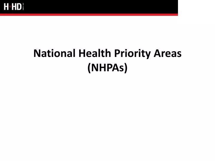 national health priority areas nhpas