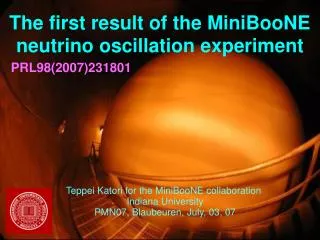 The first result of the MiniBooNE neutrino oscillation experiment