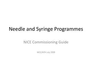 Needle and Syringe Programmes