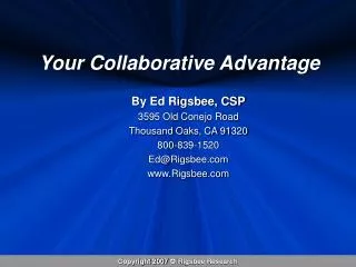 Your Collaborative Advantage