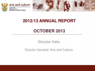 2012/13 ANNUAL REPORT OCTOBER 2013