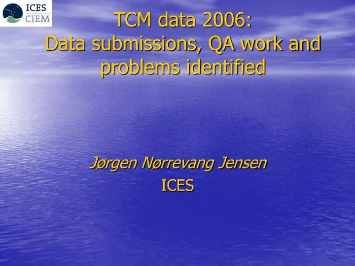 tcm data 2006 data submissions qa work and problems identified