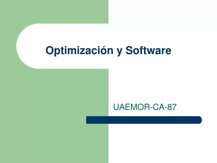 optimizaci n y software