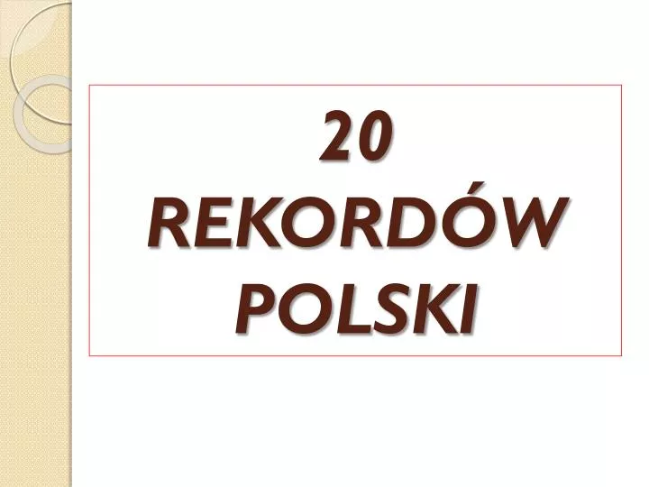 20 rekord w polski