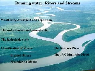 Running water: Rivers and Streams