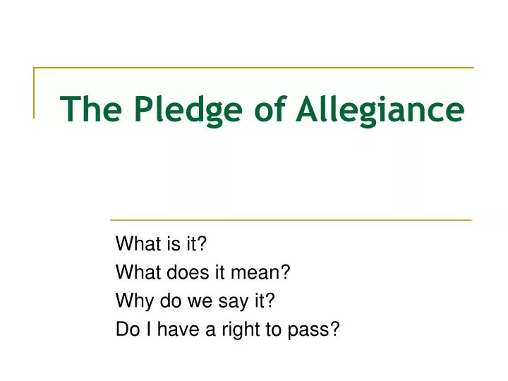 the pledge of allegiance