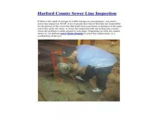 Harford County Sewer Line Inspection